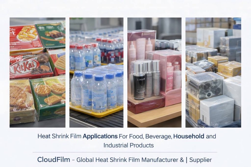 Heat Shrink Film Applications For Food Beverage Household And Industrial Products