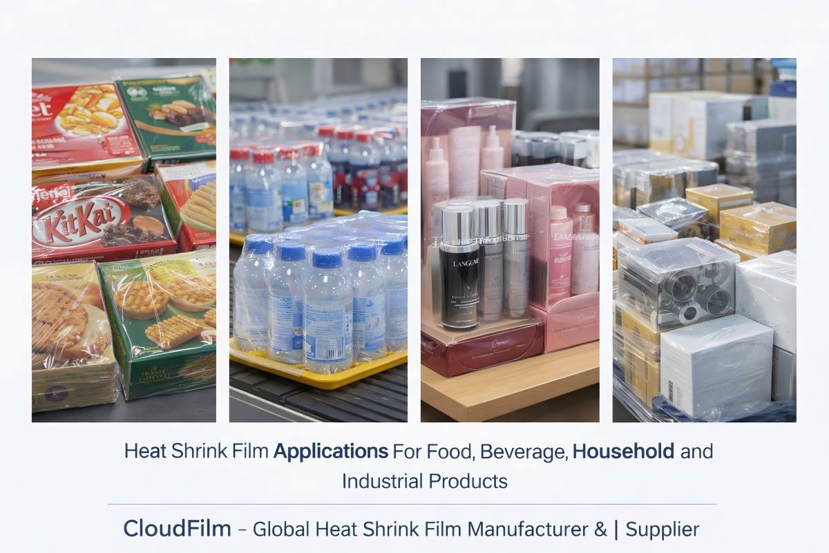 Heat Shrink Film Applications For Food Beverage Household And Industrial Products