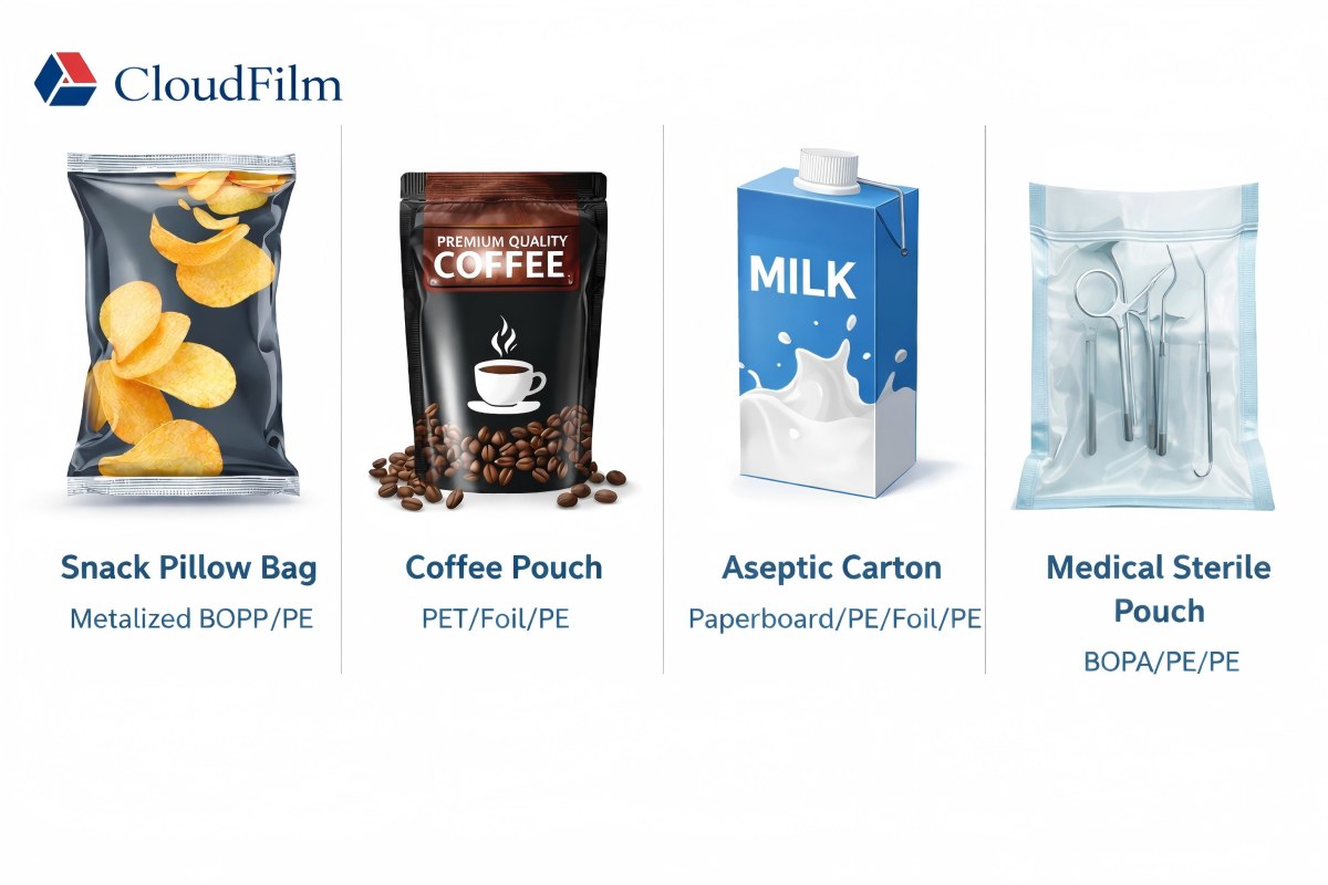 CloudFilm Extrusion Lamination Applications Snack Coffee Aseptic Medical Packaging