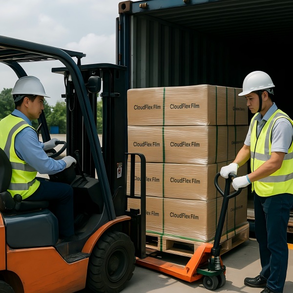 CloudFilm Company Pillow Pouch Export Container Loading In Progress