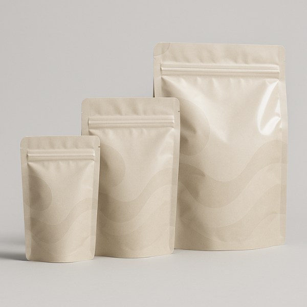 Recyclable Mono-Material Stand-Up Pouches, Three Sizes