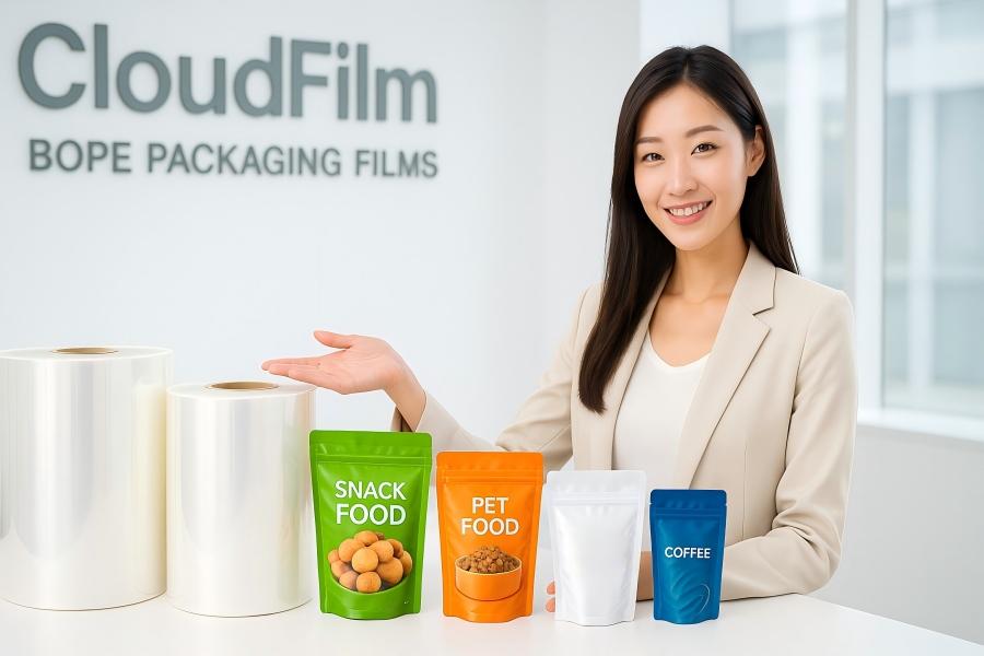 100% PE Recyclable BOPE Film Rolls And Pouches