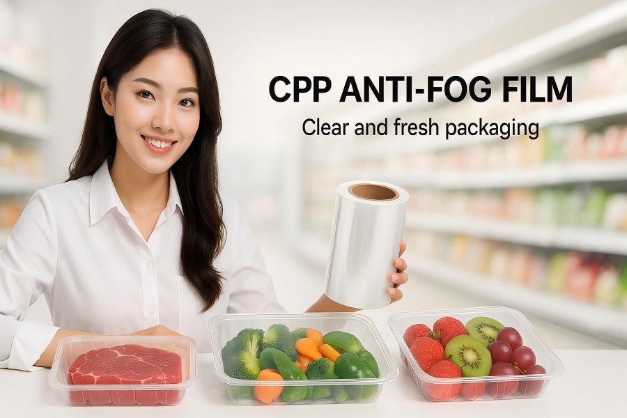 CPP Anti-Fog Film Lidding on Meat, Vegetable and Fruit Trays