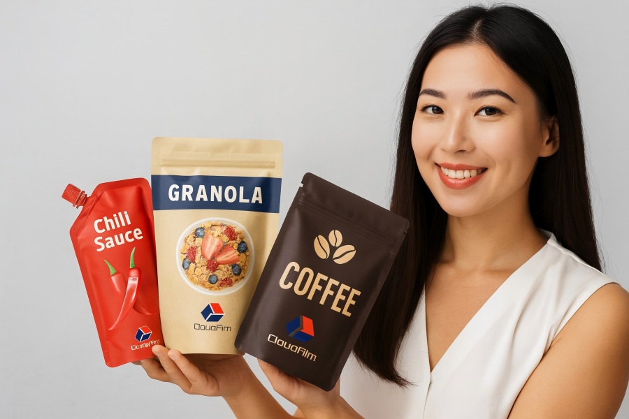 CloudFilm Employee Showing Retortable CPP Pouches