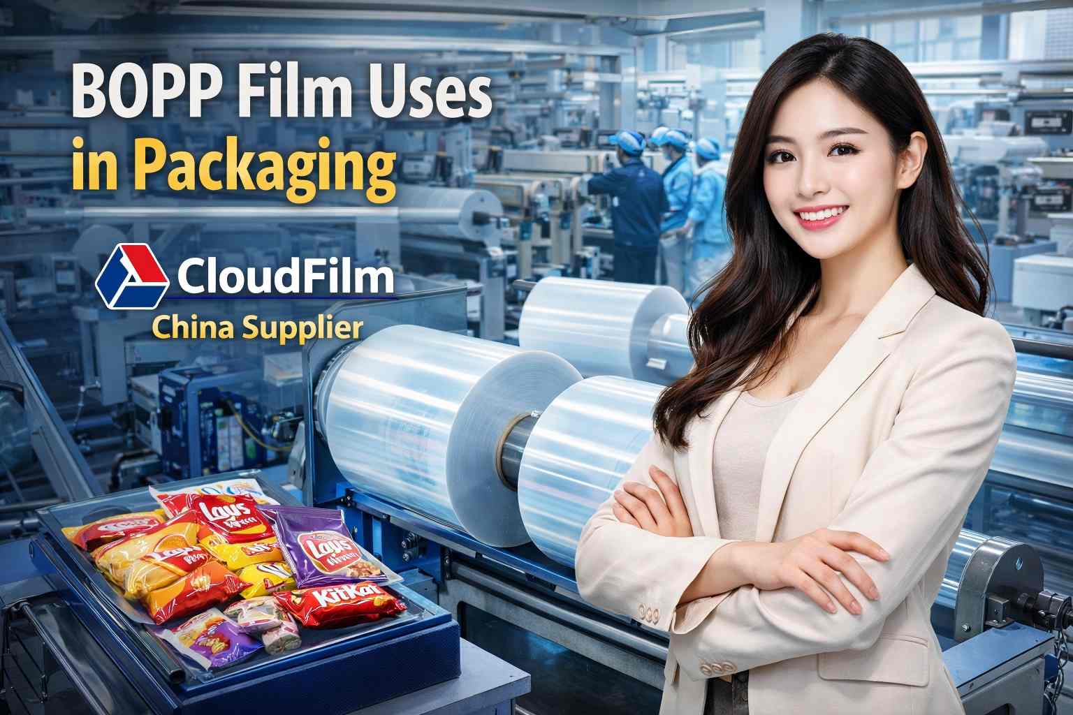 BOPP Film Uses In Packaging And Bopp Film Rolls In Modern Factory