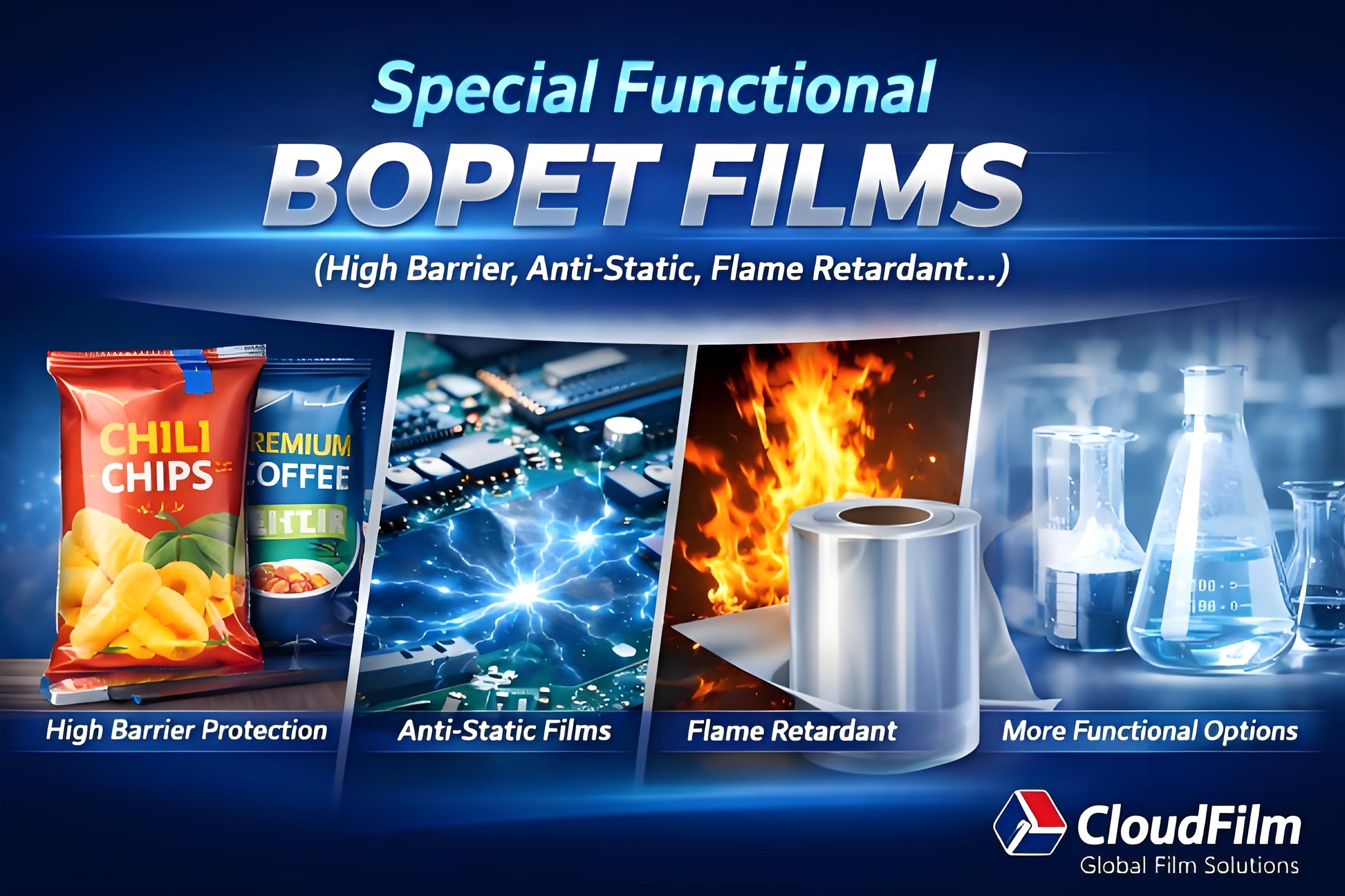 CloudFilm Special Functional BOPET Films For High Barrier And Safe Packaging