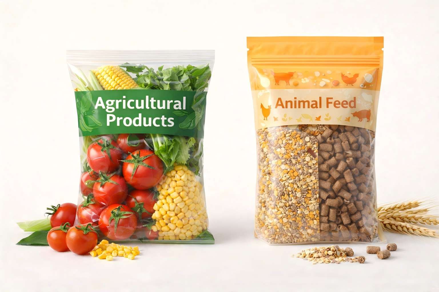 BOPA Film Agricultural Products Bag And Stand Up Pouch For Animal Feed