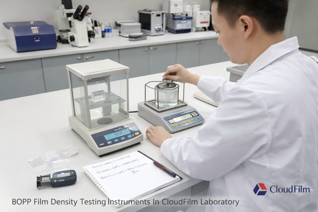 BOPP Film Density Testing Instruments In CloudFilm Laboratory