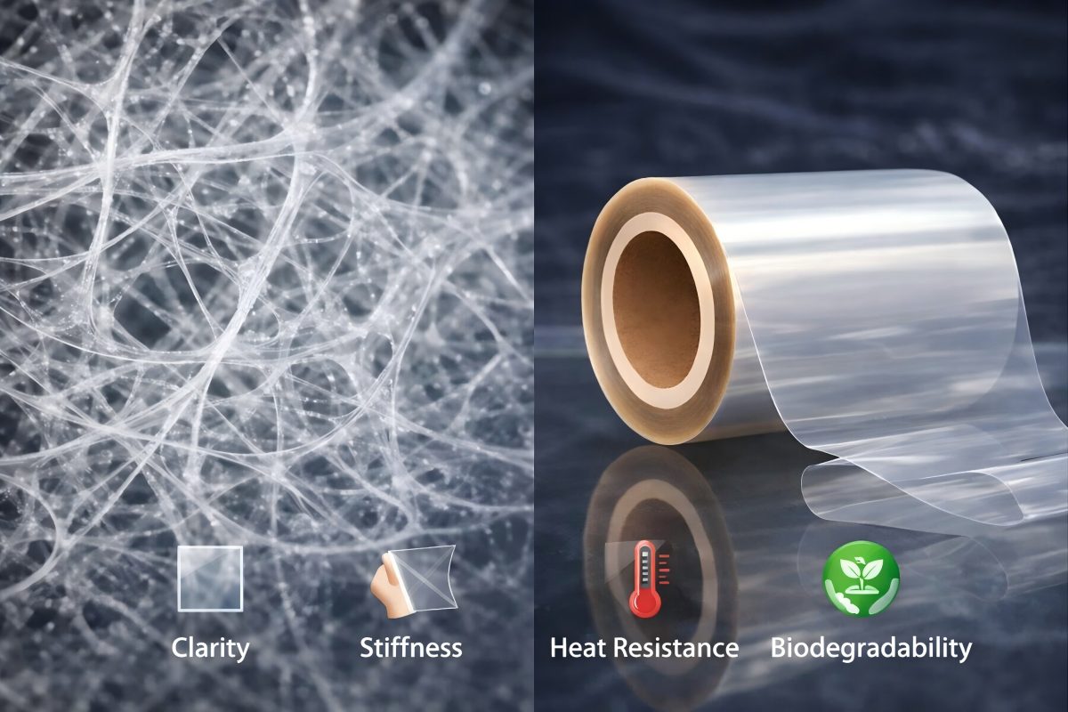 Cellophane Film Structure Showing Clarity Strength Heat Resistance And Biodegradability