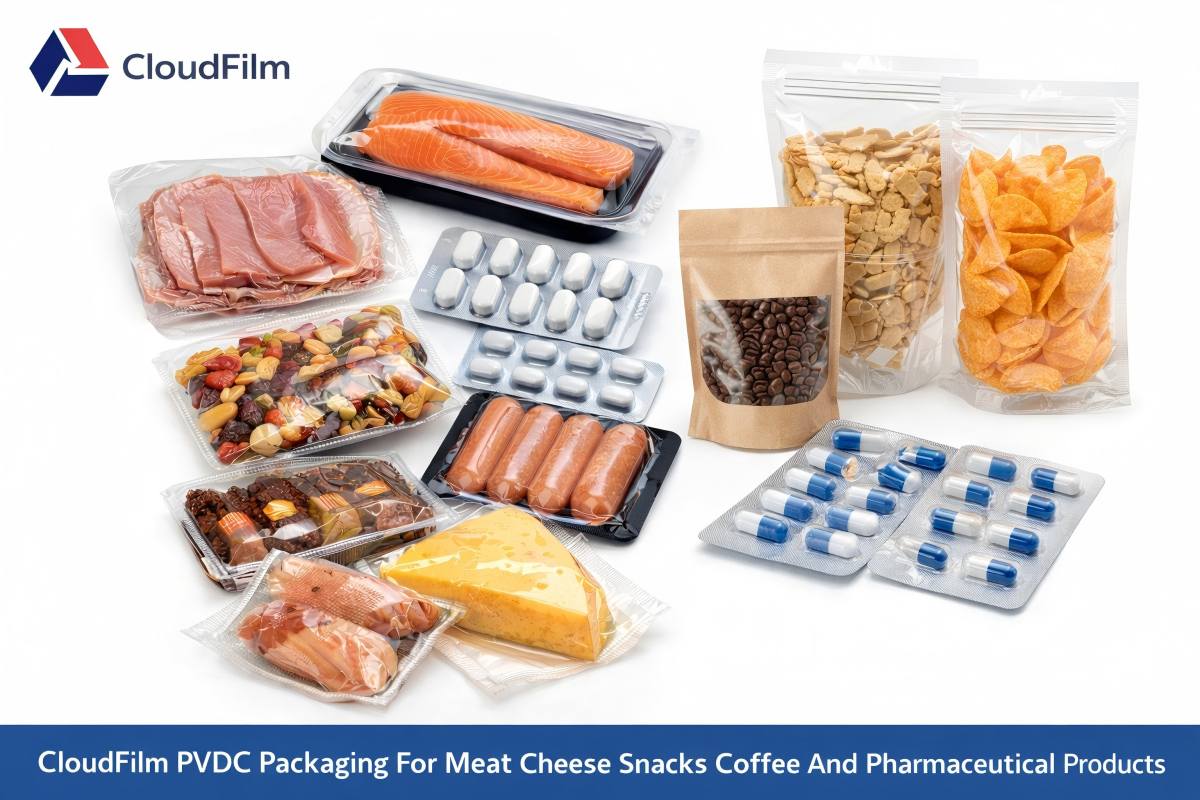 CloudFilm PVDC Packaging For Meat Cheese Snacks Coffee And Pharmaceutical Products