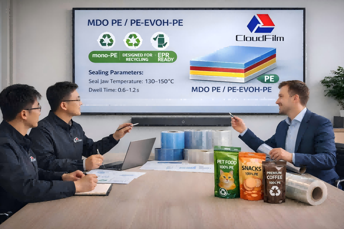 CloudFilm Technical and Sales Team Supporting Mono-Material Flexible Packaging Projects