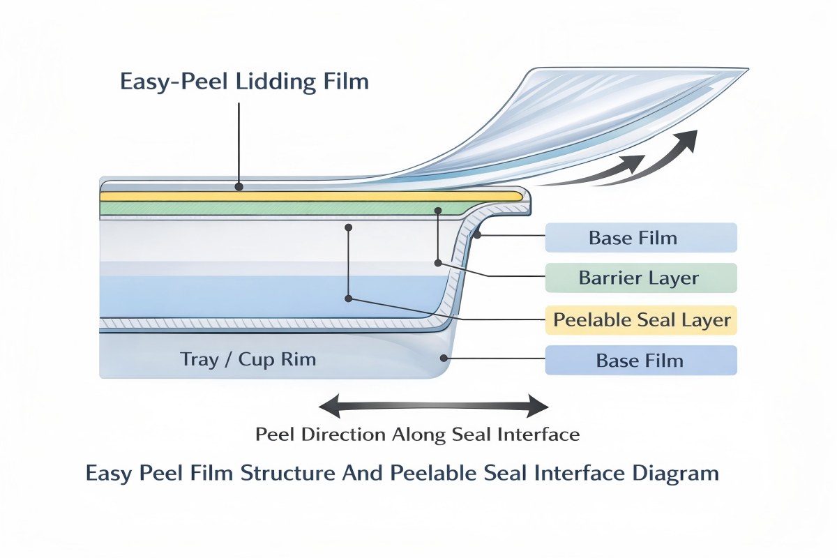 Easy Peel Film Structure And Peelable Seal Interface Diagram
