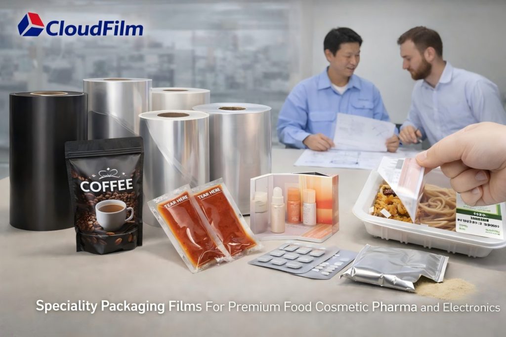 Speciality Packaging Films For Coffee Sauce Ready Meals Cosmetics Pharma And Powder Applications