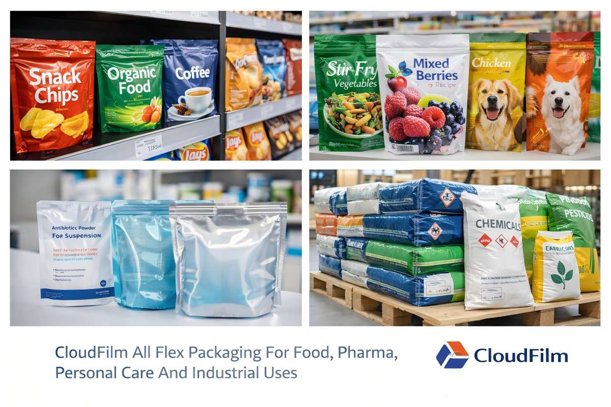 CloudFilm All Flex Packaging Applications Collage