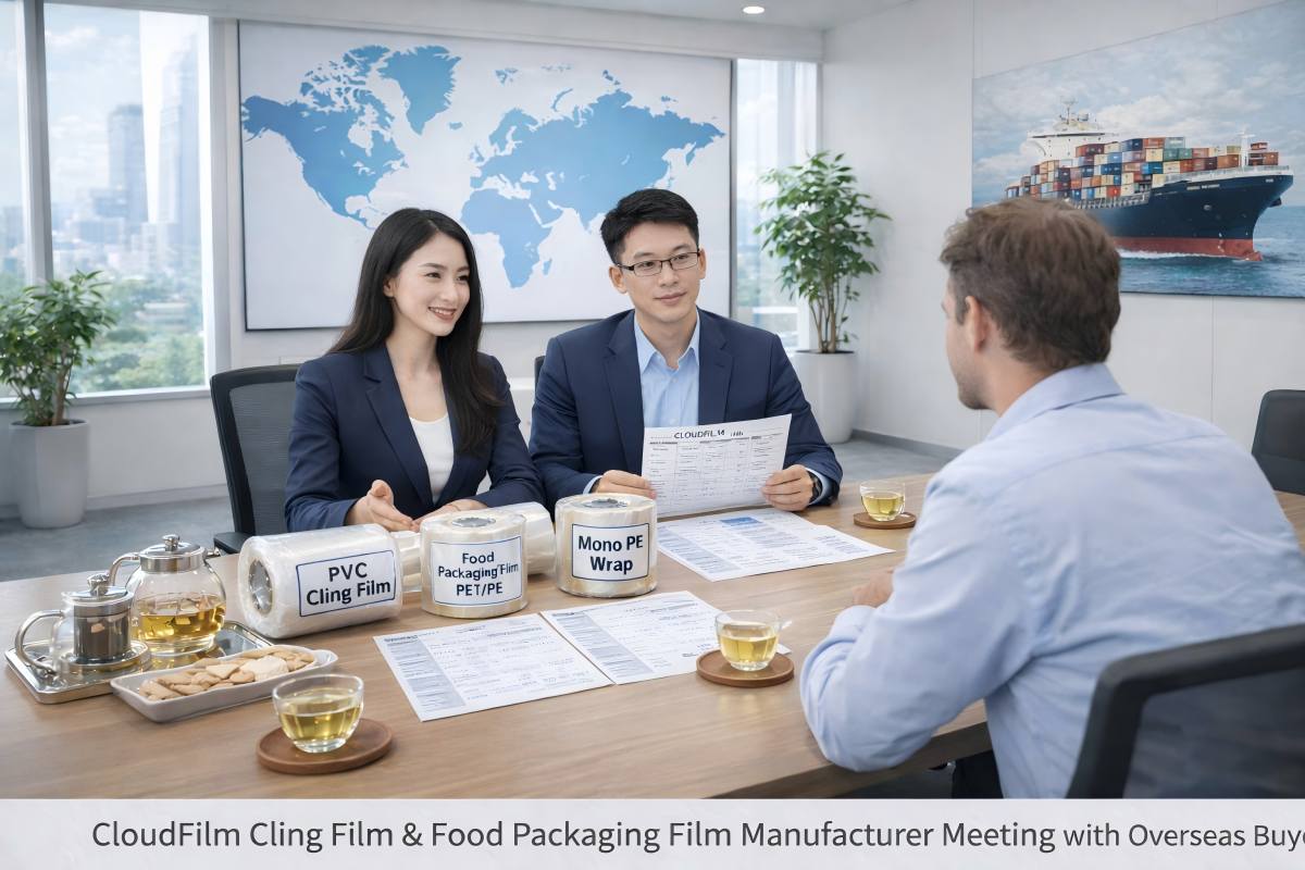CloudFilm Cling Film And Food Packaging Film Manufacturer Meeting With Overseas Buyer