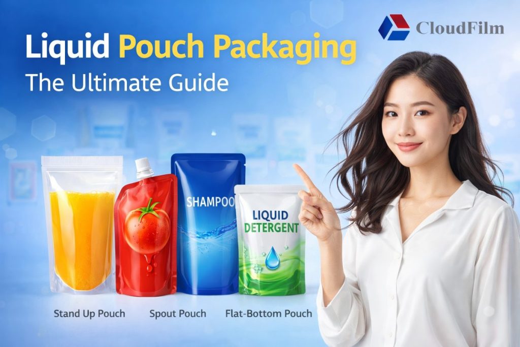 CloudFilm Liquid Pouch Packaging Guide With Smiling Chinese Woman