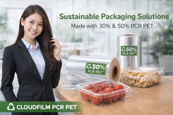 CloudFilm PCR PET Sustainable Packaging Solutions With 30% And 50% Recycled Content