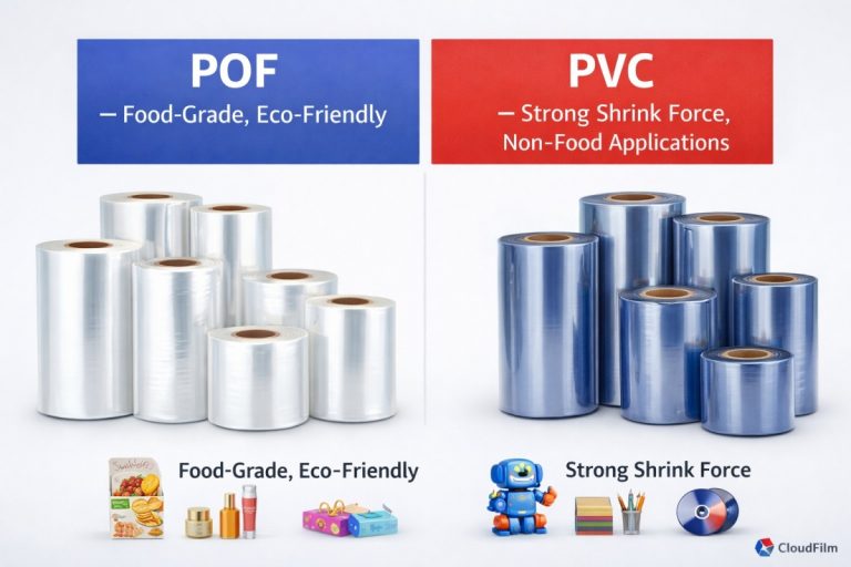 CloudFilm POF And PVC Shrink Film Rolls Comparison