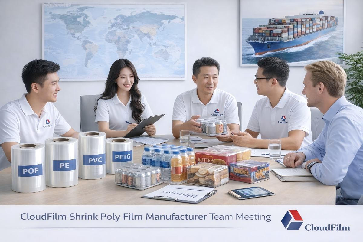 CloudFilm Shrink Poly Film Manufacturer Team Meeting With Overseas Buyer