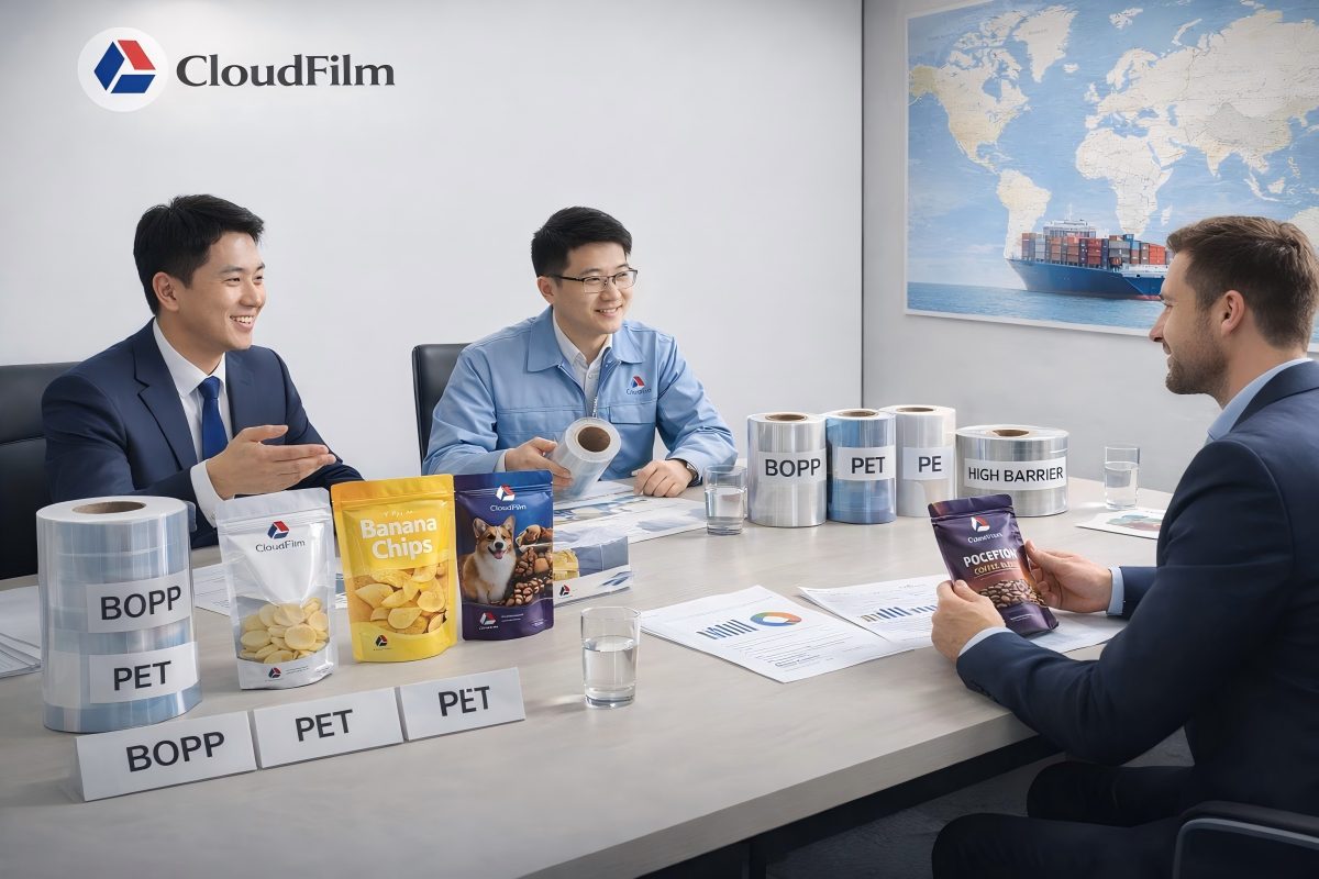 Custom Packaging Manufacturer Team Meeting With Overseas Buyer