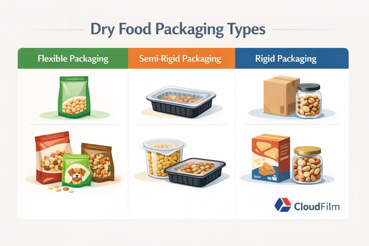Dry Food Packaging Types Flexible Semi Rigid And Rigid