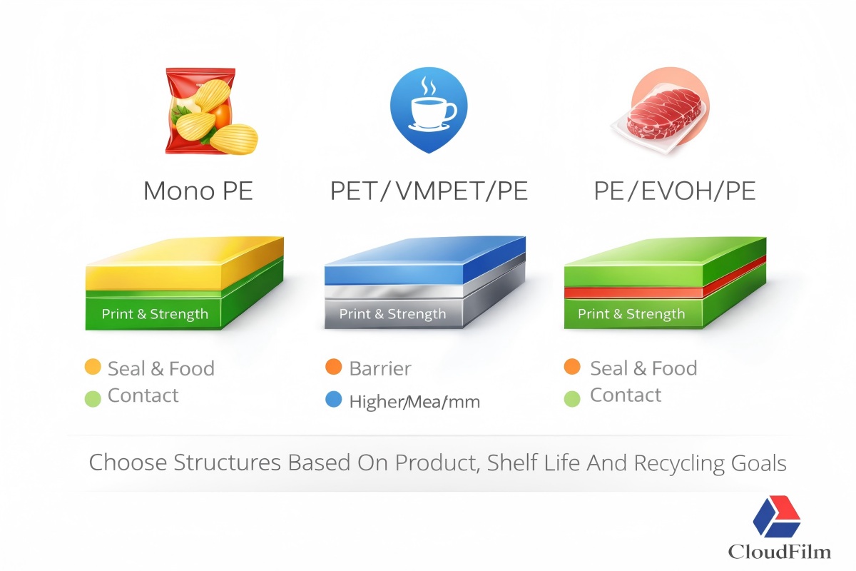 Flexible Packaging Material Structure Cross Section Diagram