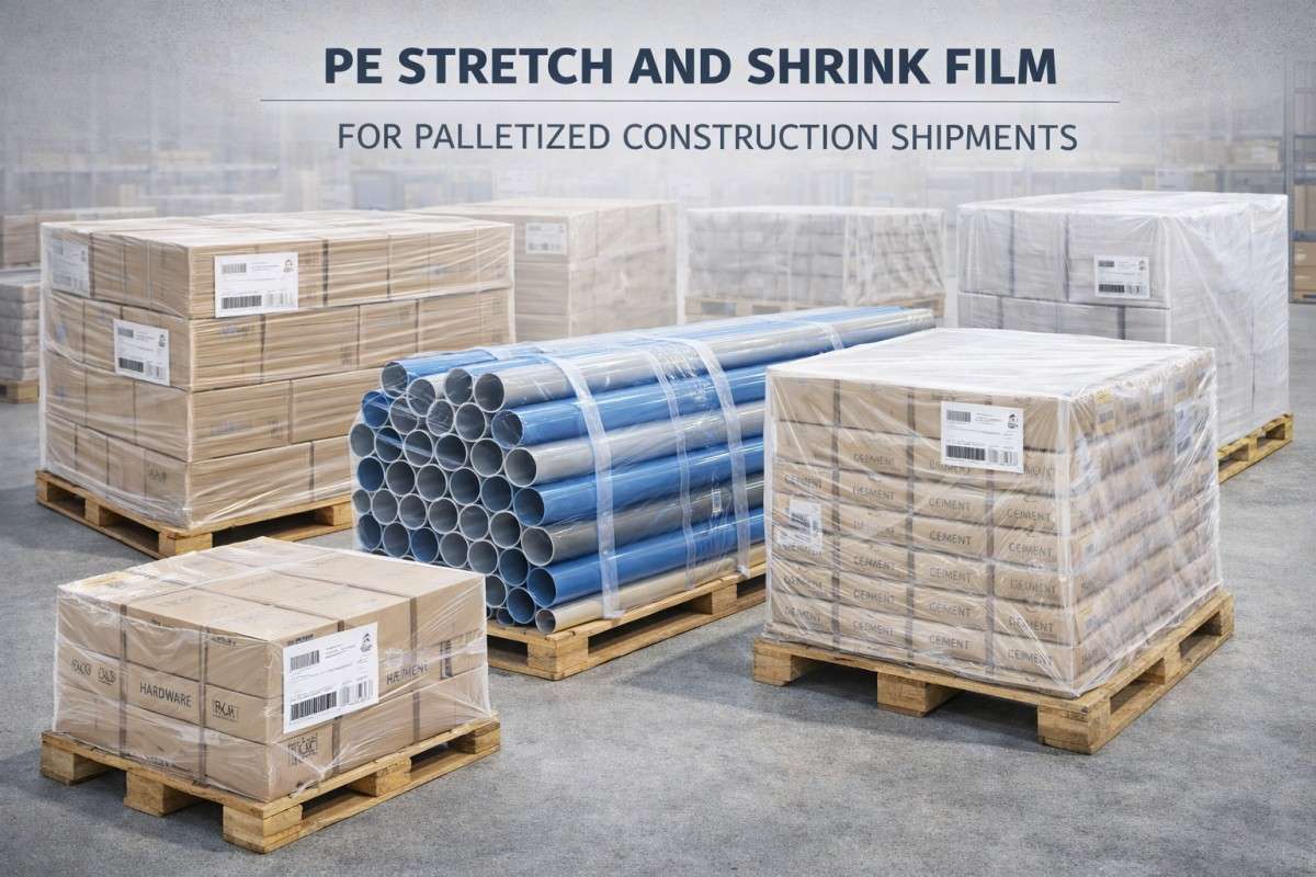 PE Stretch And Shrink Film For Palletized Construction Shipments