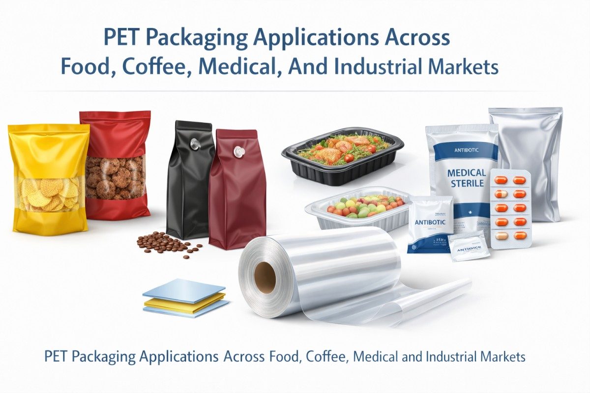 PET Packaging Applications Across Food Coffee Medical And Industrial Markets