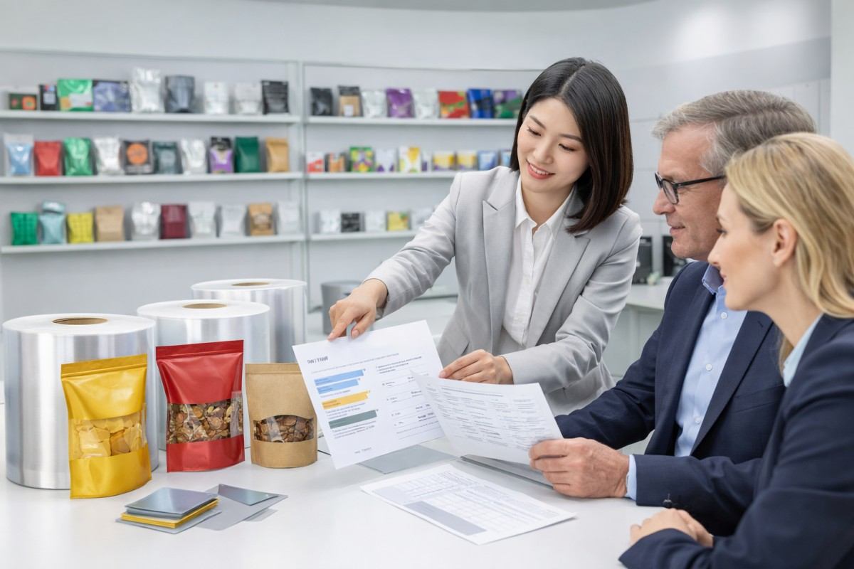 PET Packaging Manufacturer Reviewing Export Samples And Specifications