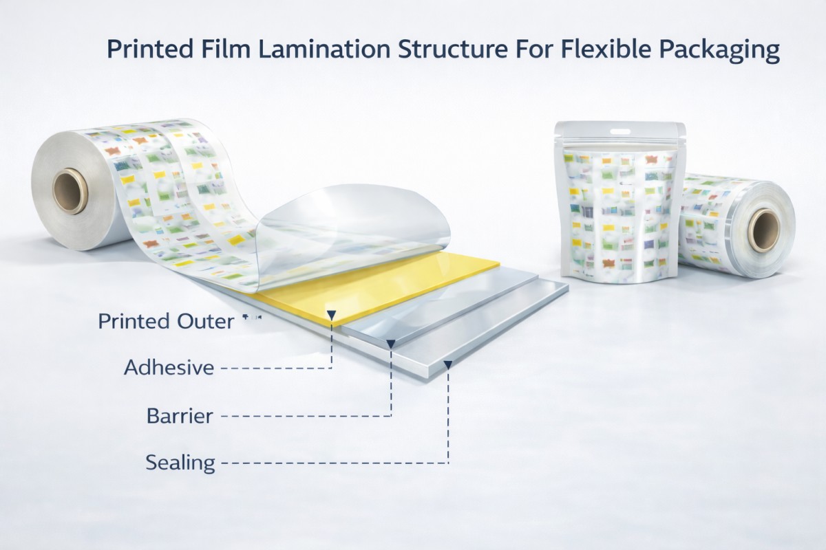 Printed Film Lamination Structure For Flexible Packaging