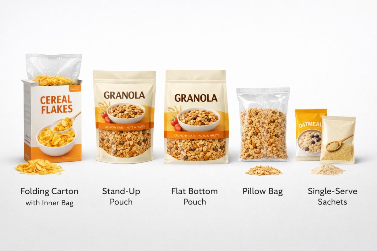 Cereal Packaging Format Comparison For Retail And Private Label