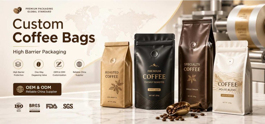 Custom Coffee Bags With High-Barrier Protection, Premium Design, And Reliable China Supply Solutions