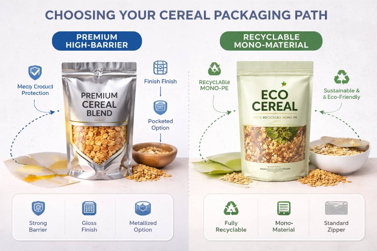 Recyclable And High Barrier Cereal Packaging Decision Path