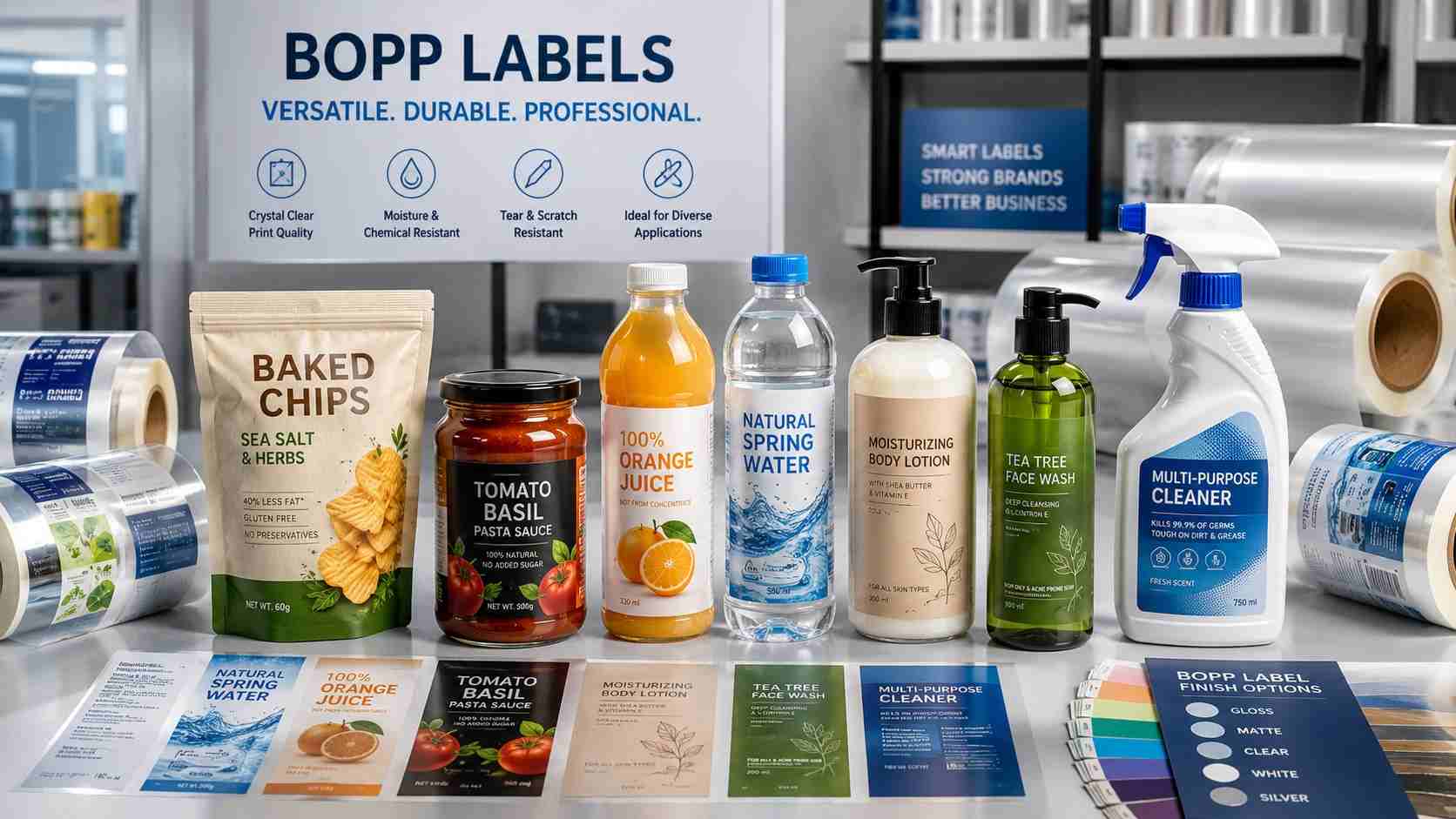 BOPP Labels For Food Beverage Cosmetic And Household Packaging