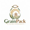 GrainPack Flexible Packaging Logo With Rice Stalk And Eco Friendly Agricultural Design