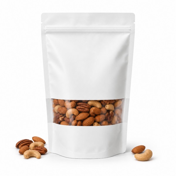 PP Stand Up Pouch With Clear Window For Nuts Packaging