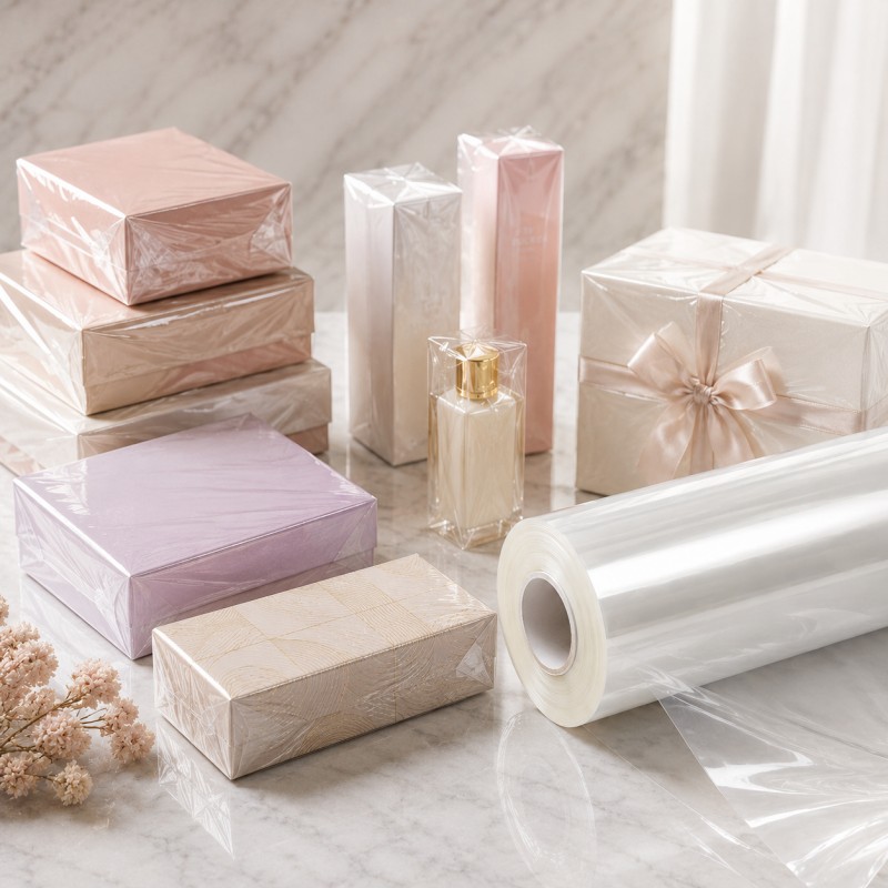 Polyolefin Shrink Film Roll For Cosmetics Gift Boxes And Premium Packaging