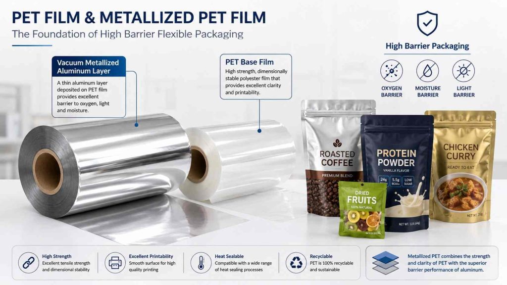 VMPET Film Meaning For High Barrier Flexible Packaging