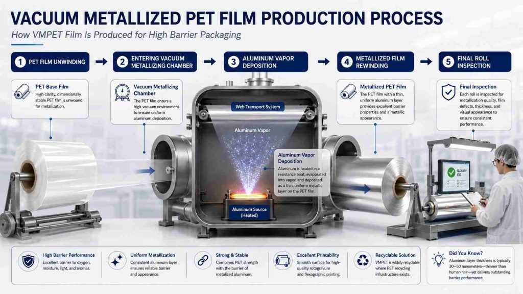 Vacuum Metallized PET Film Production Process