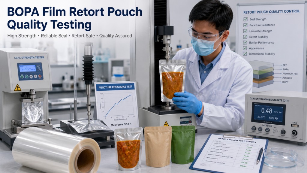 BOPA Film Retort Pouch Quality Testing And Seal Strength Inspection
