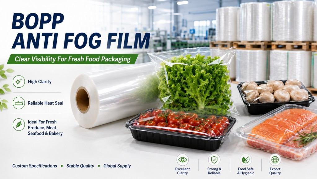 BOPP Anti Fog Film Manufacturer For Clear Fresh Food Packaging