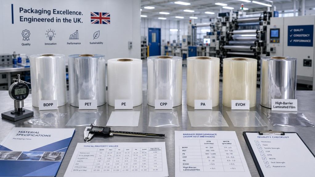 BOPP PET PE CPP High Barrier Packaging Film Rolls For UK Converters