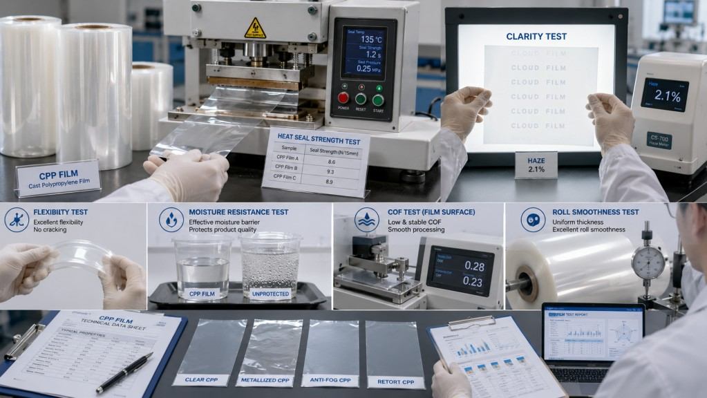 CPP Film Heat Seal Clarity Flexibility And Moisture Resistance Testing