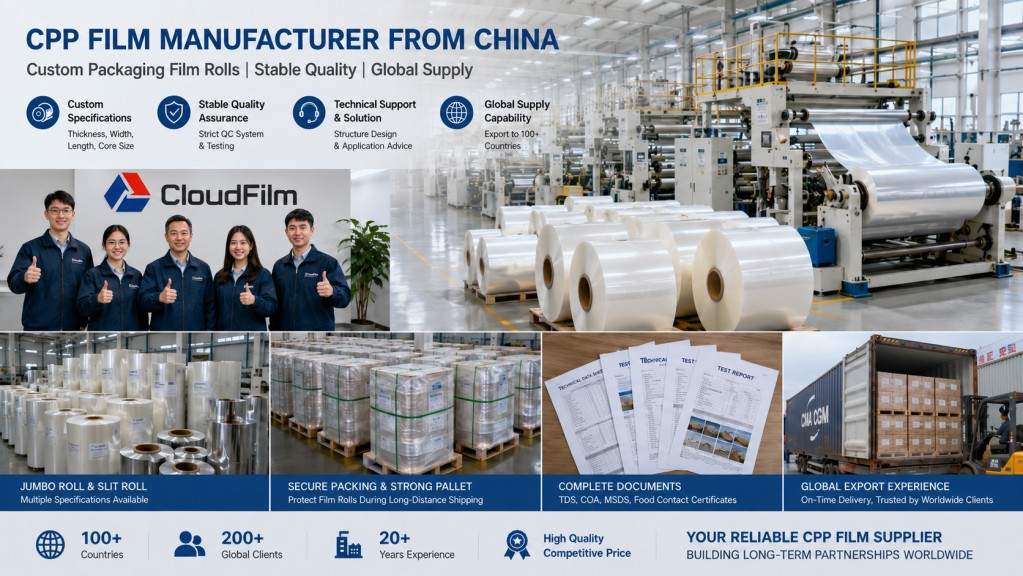 China CPP Film Manufacturer Supplying Custom Packaging Film Rolls