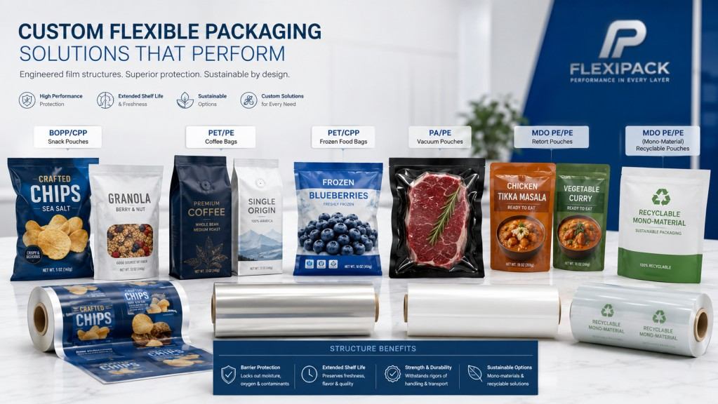 Custom Flexible Packaging Film Structures For Food And Industrial Packaging