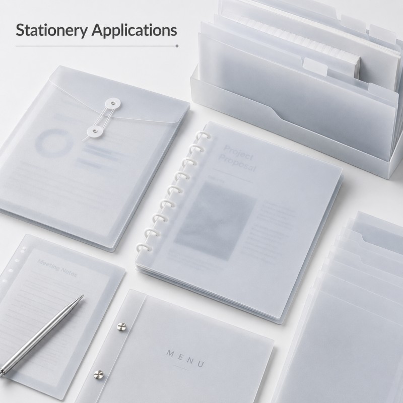 Frosted PP Sheet Stationery Applications For Folders And Document Covers