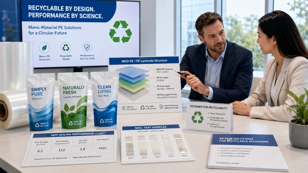 PE Film For Recyclable Mono Material Flexible Packaging Structures