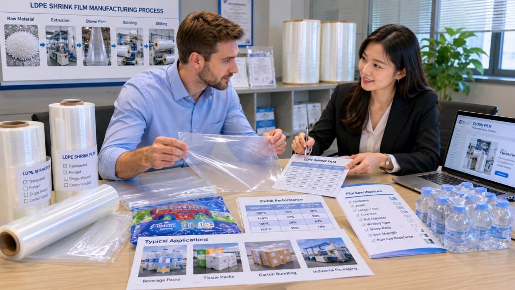 Packaging Buyer Discussing Custom LDPE Shrink Film Specifications
