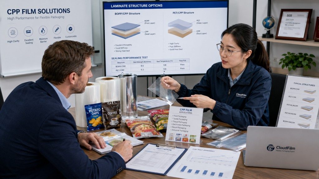 Packaging Buyer Selecting CPP Film Structure With Supplier Engineer
