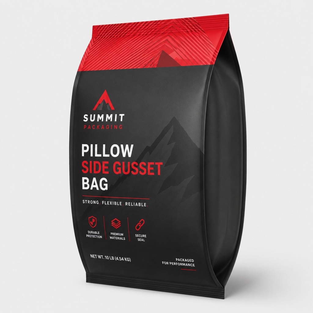Pillow Side Gusset Bag With Sealed Top And Bottom For Heavy Duty Packaging